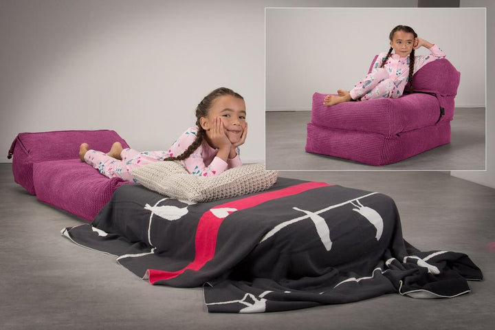 Lounge Pug, Avery, Poltrona Futon, Singolo, Pompon Rosa