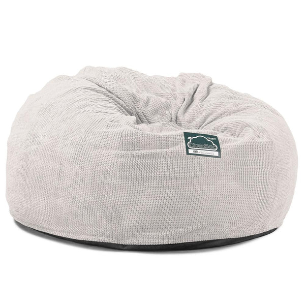 Lounge Pug, Pouf Sacco Gigante XXL, C1010L CloudSac, Imbottito Di Fiocchi Di Lattice e Poliestere, Pompon Panna