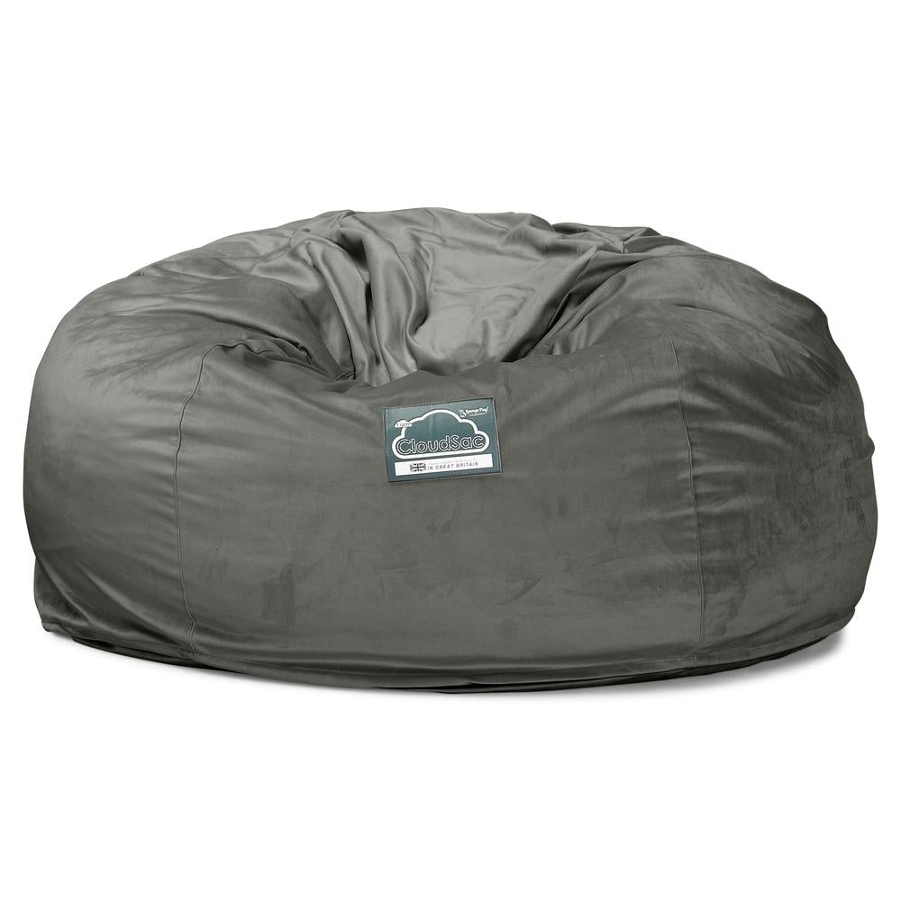 Lounge Pug, Pouf Sacco Gigante XXL, C1010L CloudSac, Imbottito Di Fiocchi Di Lattice e Poliestere, Velluto Grafite