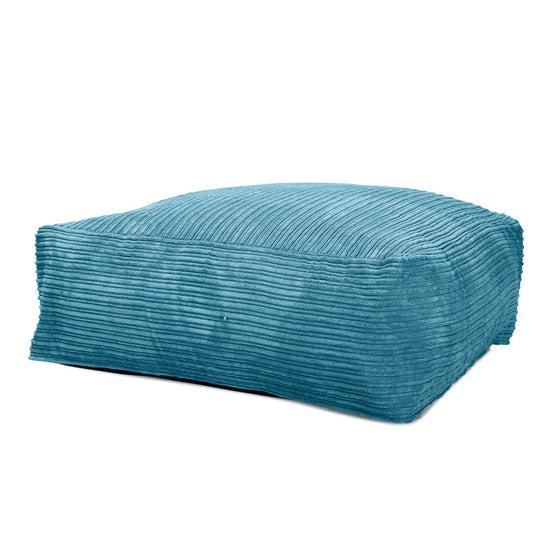 Lounge Pug, Pouf Ottomano, C250L CloudSac, Imbottito Di Fiocchi Di Lattice e Poliestere, Velluto a Coste Egeo Blu