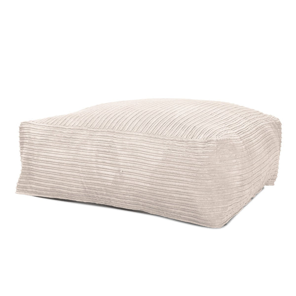 Lounge Pug, Pouf Ottomano, C250L CloudSac, Imbottito Di Fiocchi Di Lattice e Poliestere, Velluto a Coste Avorio