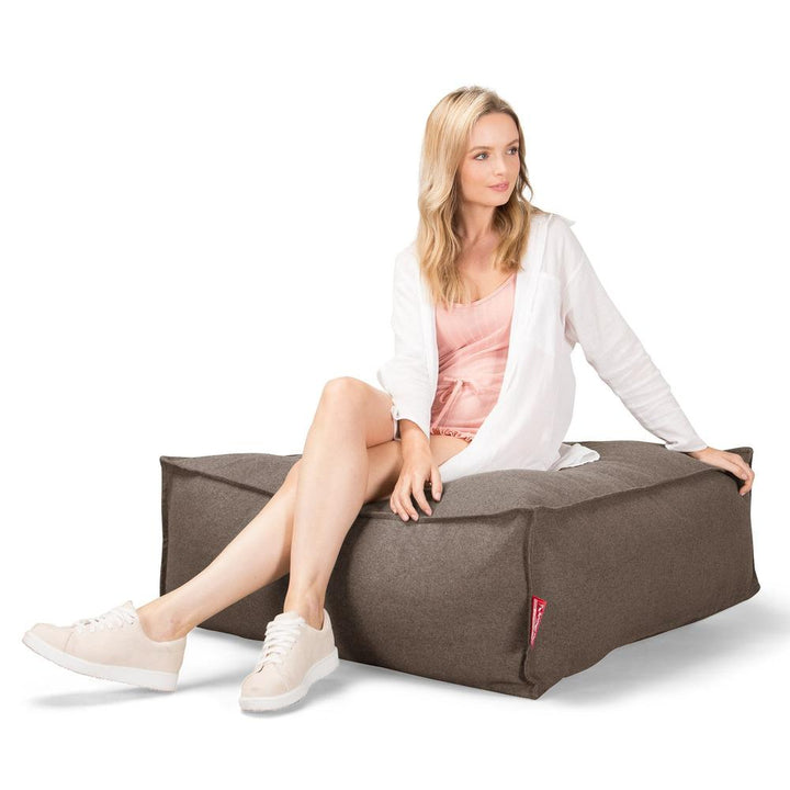 Lounge Pug, Pouf Ottomano, C250L CloudSac, Imbottito Di Fiocchi Di Lattice e Poliestere, Tessuto in Lana Interalli Biscotto