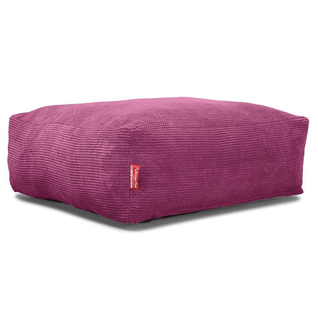 Lounge Pug, Pouf Ottomano, C250L CloudSac, Imbottito Di Fiocchi Di Lattice e Poliestere, Pompon Rosa