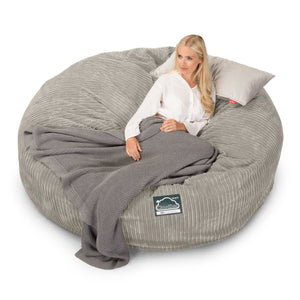Pouf Sacco Gigante King Size XXL, C3000L CloudSac, Imbottito Di Fiocchi Di Lattice e Poliestere - Velluto a Coste Visone