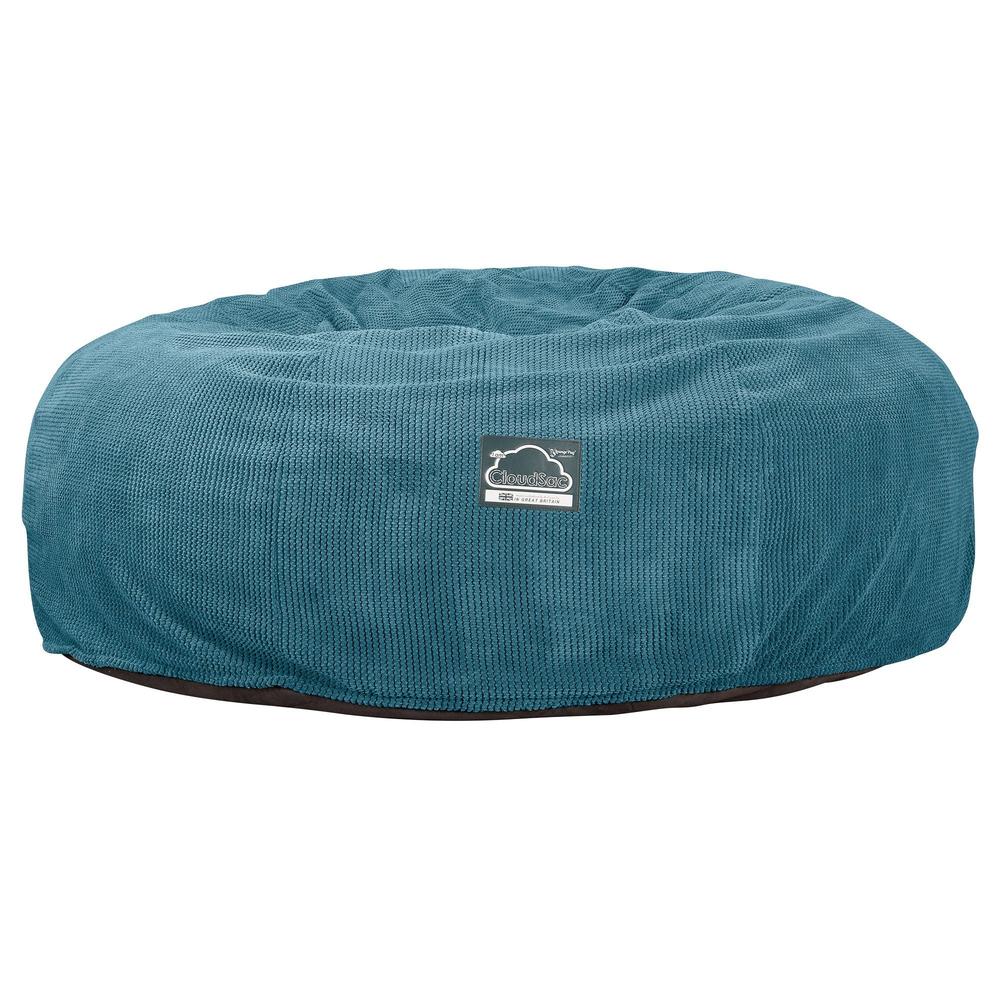 Lounge Pug, Pouf Sacco Gigante King Size XXL, C3000L CloudSac, Imbottito Di Fiocchi Di Lattice e Poliestere, Pompon Egeo Blu