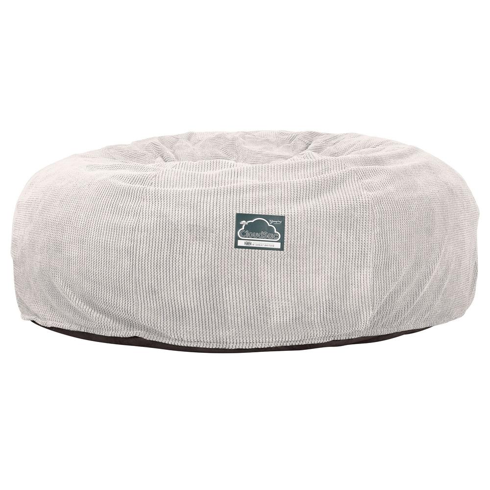 Lounge Pug, Pouf Sacco Gigante King Size XXL, C3000L CloudSac, Imbottito Di Fiocchi Di Lattice e Poliestere, Pompon Panna