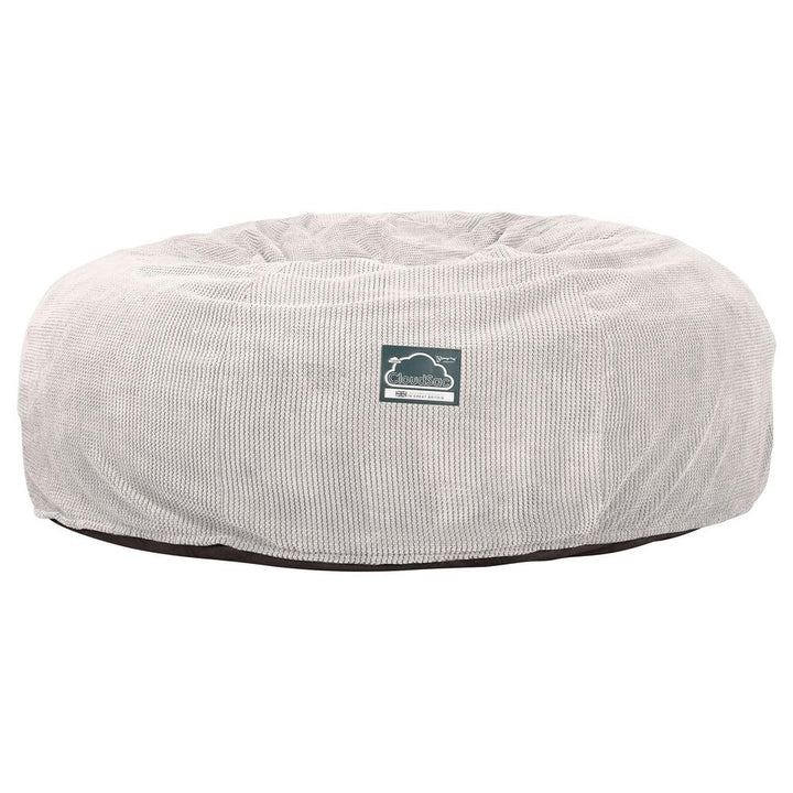 Lounge Pug, Pouf Sacco Gigante King Size XXL, C3000L CloudSac, Imbottito Di Fiocchi Di Lattice e Poliestere, Pompon Panna
