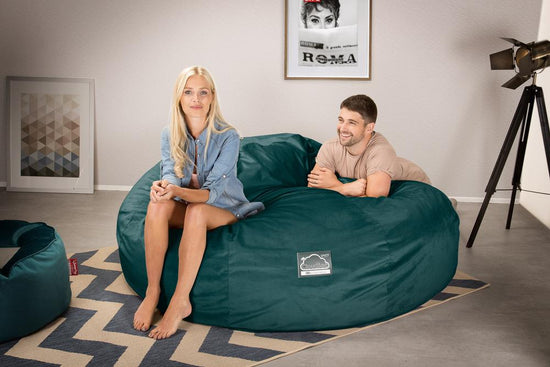 Lounge Pug, Pouf Sacco Gigante King Size XXL, C3000L CloudSac, Imbottito Di Fiocchi Di Lattice e Poliestere, Velluto Alzavola