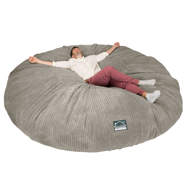 CHILL SACK Pouf Gigante In Memory Foam 2,4 Metri – Divano Sacco Con Federa In Microfibra Morbida, Lavabile, Antracite – Perfetto Per Relax E Famiglia