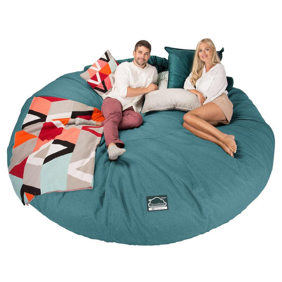 Lounge Pug, Pouf Sacco Gigante Titanico XXXXXL, C5000L CloudSac, Imbottito Di Fiocchi Di Lattice e Poliestere, Tessuto in Lana Interalli Acqua