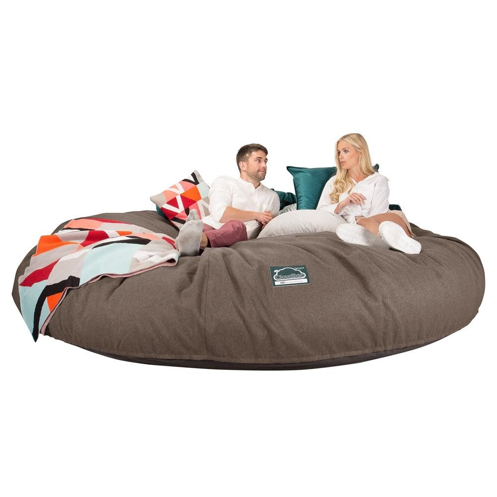 Lounge Pug, Pouf Sacco Gigante Titanico XXXXXL, C5000L CloudSac, Imbottito Di Fiocchi Di Lattice e Poliestere, Tessuto in Lana Interalli Biscotto