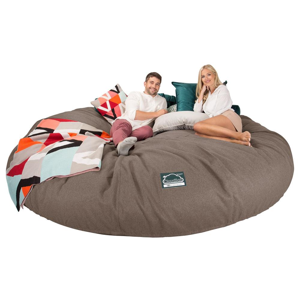 Lounge Pug, Pouf Sacco Gigante Titanico XXXXXL, C5000L CloudSac, Imbottito Di Fiocchi Di Lattice e Poliestere, Tessuto in Lana Interalli Biscotto