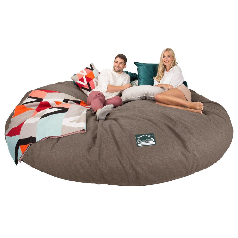 Lounge Pug, Pouf Sacco Gigante Titanico XXXXXL, C5000L CloudSac, Imbottito Di Fiocchi Di Lattice e Poliestere, Tessuto in Lana Interalli Biscotto