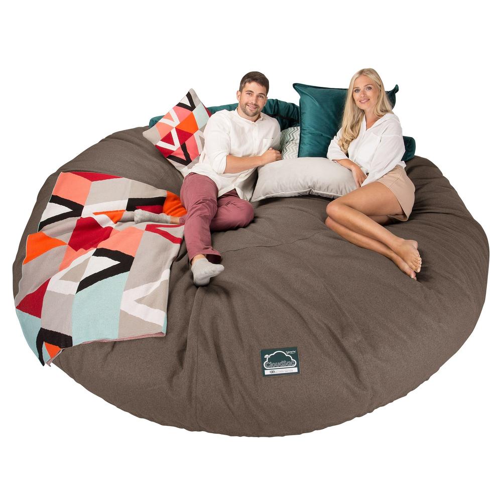 Lounge Pug, Pouf Sacco Gigante Titanico XXXXXL, C5000L CloudSac, Imbottito Di Fiocchi Di Lattice e Poliestere, Tessuto in Lana Interalli Biscotto