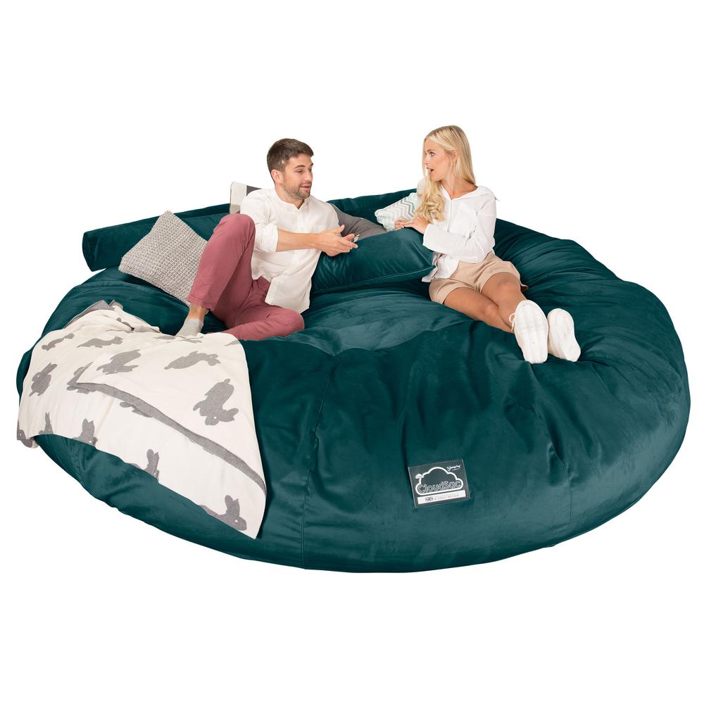 Lounge Pug, Pouf Sacco Gigante Titanico XXXXXL, C5000L CloudSac, Imbottito Di Fiocchi Di Lattice e Poliestere, Velluto Alzavola