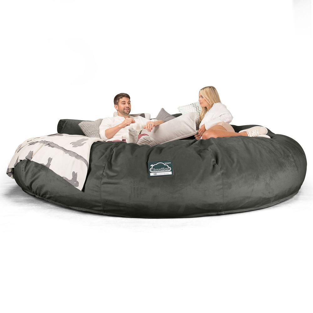 Lounge Pug, Pouf Sacco Gigante Titanico XXXXXL, C5000L CloudSac, Imbottito Di Fiocchi Di Lattice e Poliestere, Velluto Grafite