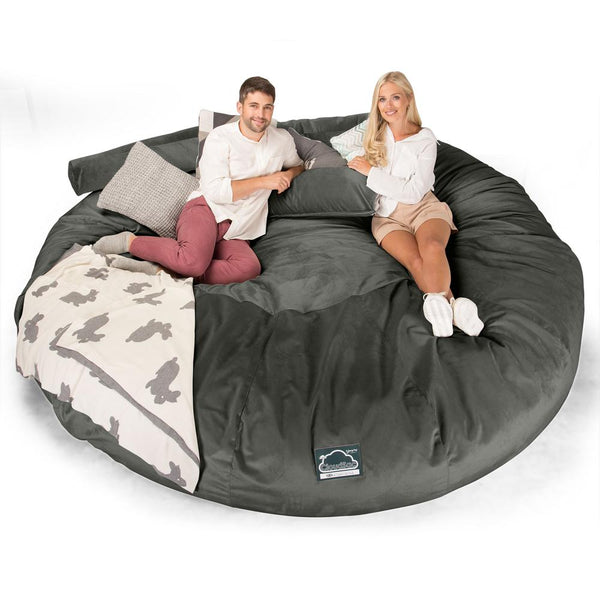 Lounge Pug, Pouf Sacco Gigante Titanico XXXXXL, C5000L CloudSac, Imbottito Di Fiocchi Di Lattice e Poliestere, Velluto Grafite