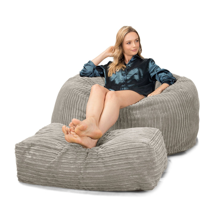 Lounge Pug, Pouf Sacco Gigante XL, C510L CloudSac, Imbottito Di Fiocchi Di Lattice e Poliestere, Velluto a Coste Visone