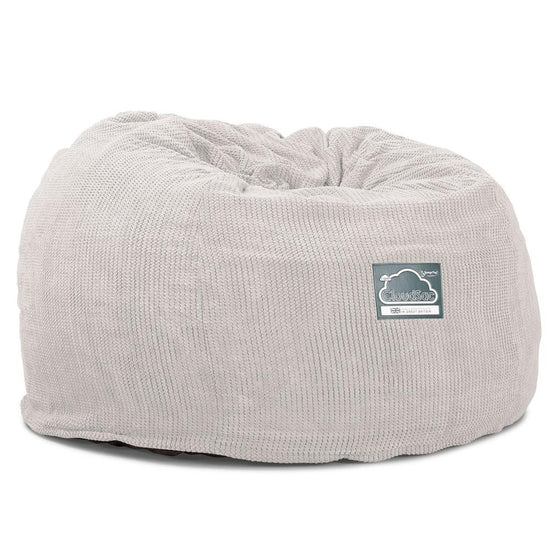 Lounge Pug, Pouf Sacco Gigante XL, C510L CloudSac, Imbottito Di Fiocchi Di Lattice e Poliestere, Pompon Panna