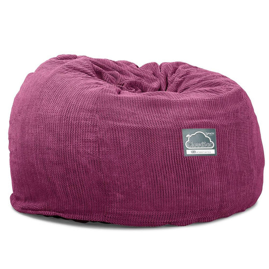 Lounge Pug, Pouf Sacco Gigante XL, C510L CloudSac, Imbottito Di Fiocchi Di Lattice e Poliestere, Pompon Rosa