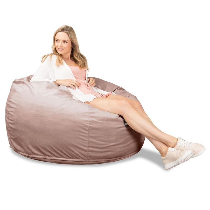 Lounge Pug, Pouf Sacco Gigante XL, C510L CloudSac, Imbottito Di Fiocchi Di Lattice e Poliestere, Velluto Rosa
