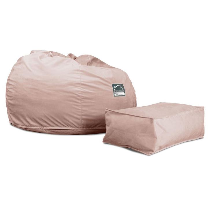 Lounge Pug, Pouf Sacco Gigante XL, C510L CloudSac, Imbottito Di Fiocchi Di Lattice e Poliestere, Velluto Rosa