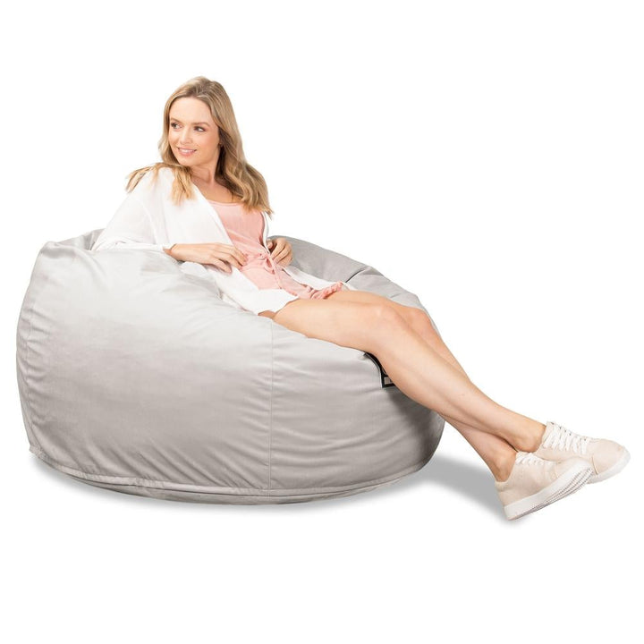 Lounge Pug, Pouf Sacco Gigante XL, C510L CloudSac, Imbottito Di Fiocchi Di Lattice e Poliestere, Velluto Argento