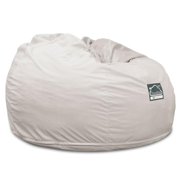 Lounge Pug, Pouf Sacco Gigante XL, C510L CloudSac, Imbottito Di Fiocchi Di Lattice e Poliestere, Velluto Argento