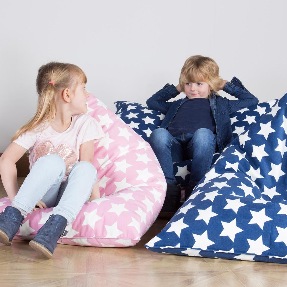 LOUNGE PUG, Pouf Poltrona Relax Per Bambini, Sacco, Motivo per Bambini - Stella Rosa