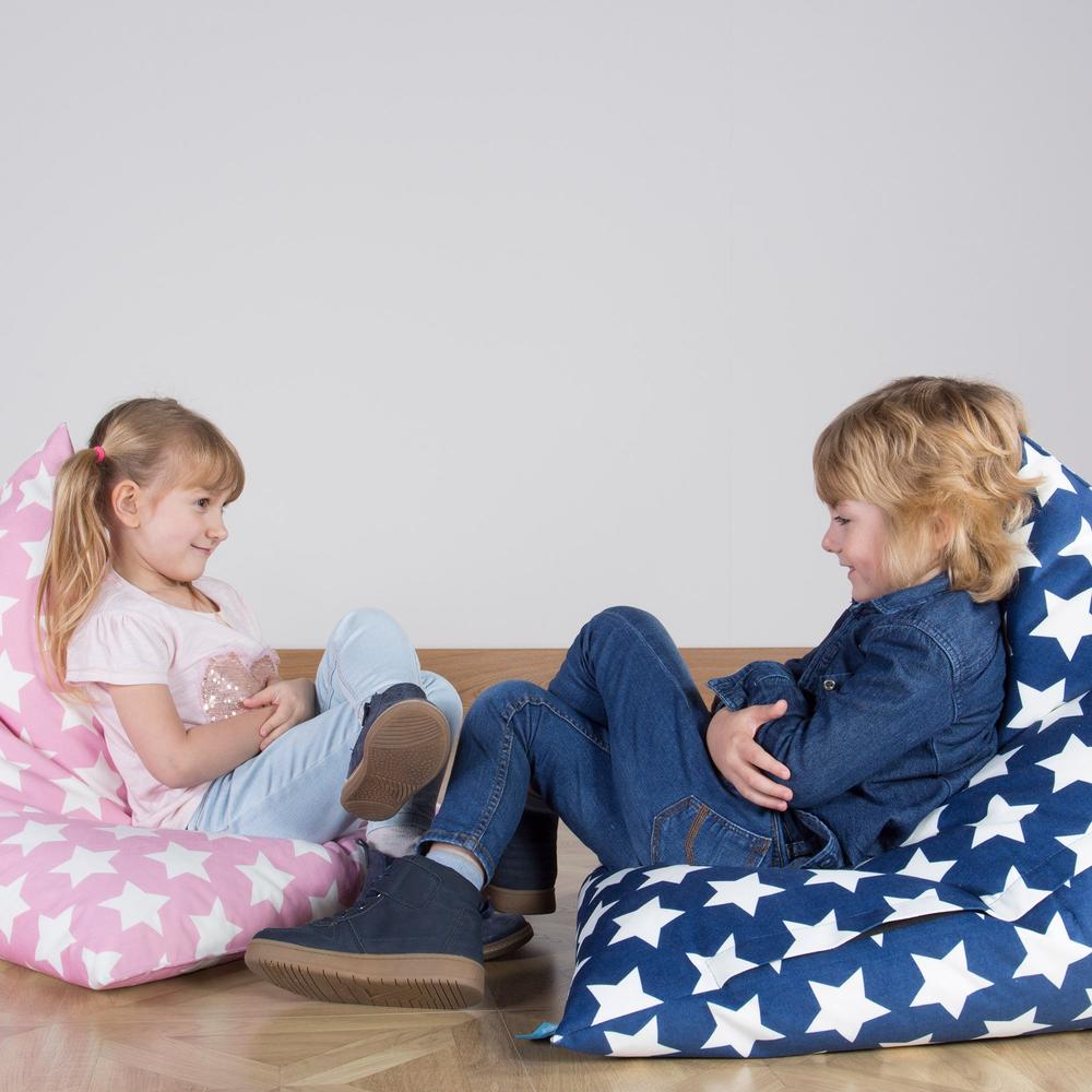 LOUNGE PUG, Pouf Poltrona Relax Per Bambini, Sacco, Motivo per Bambini - Stella Rosa