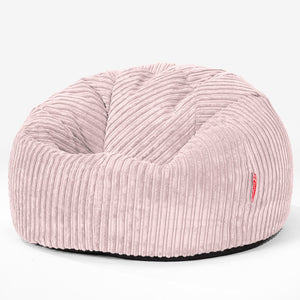 Pouf Sacco Per Bambini, C200L CloudSac, Imbottito Di Fiocchi Di Lattice e Poliestere 2-12 anni - Velluto a Coste Rosa Cipria