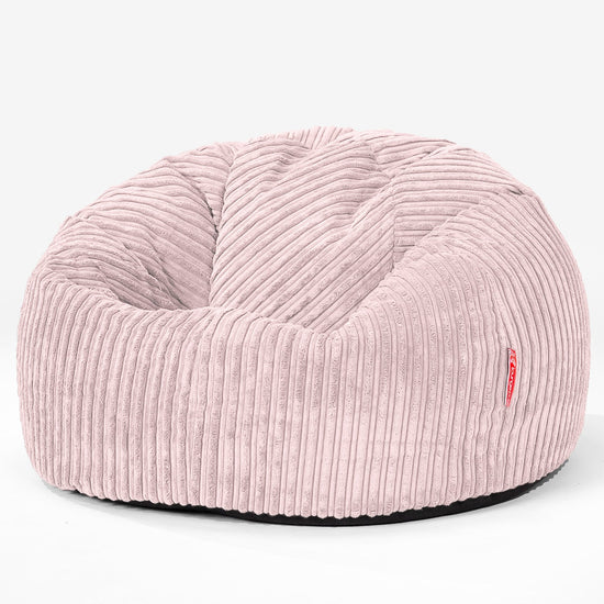 Pouf Sacco Per Bambini, C200L CloudSac, Imbottito Di Fiocchi Di Lattice e Poliestere 2-12 anni - Velluto a Coste Rosa Cipria 01