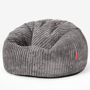 Pouf Sacco Per Bambini, C200L CloudSac, Imbottito Di Fiocchi Di Lattice e Poliestere 2-12 anni - Velluto a Coste Grafite