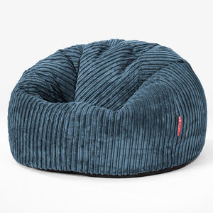Pouf Sacco Per Bambini, C200L CloudSac, Imbottito Di Fiocchi Di Lattice e Poliestere 2-12 anni - Velluto a Coste Navy