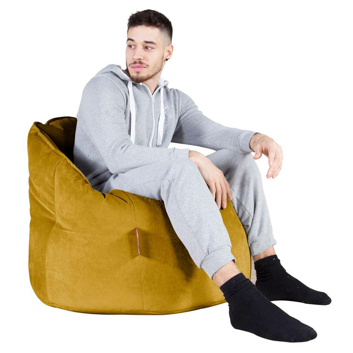 LOUNGE PUG, Poltrona Sacco 'Abbraccio', Pouf, Velluto - Oro