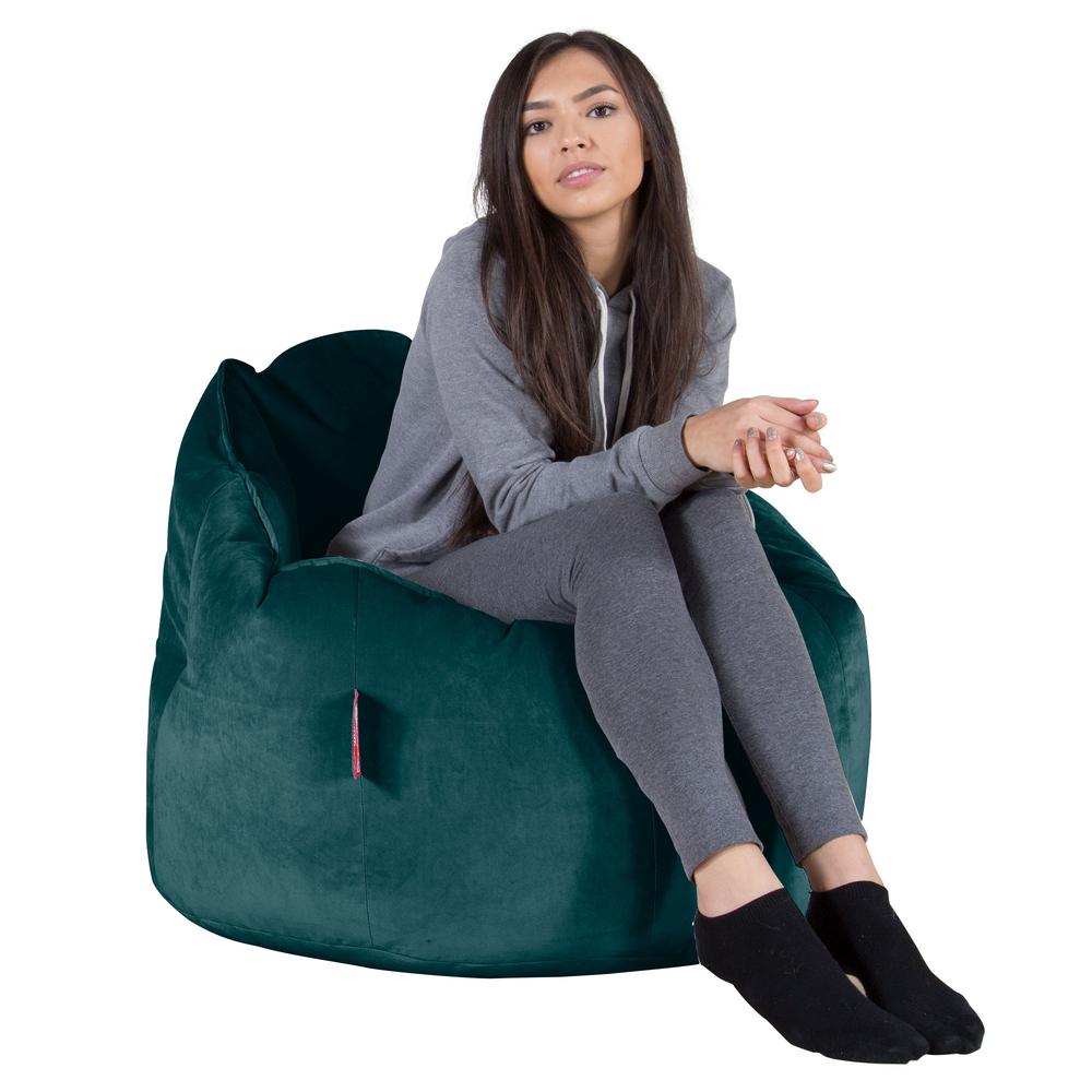 LOUNGE PUG, Poltrona Sacco 'Abbraccio', Pouf, Velluto - Alzavola