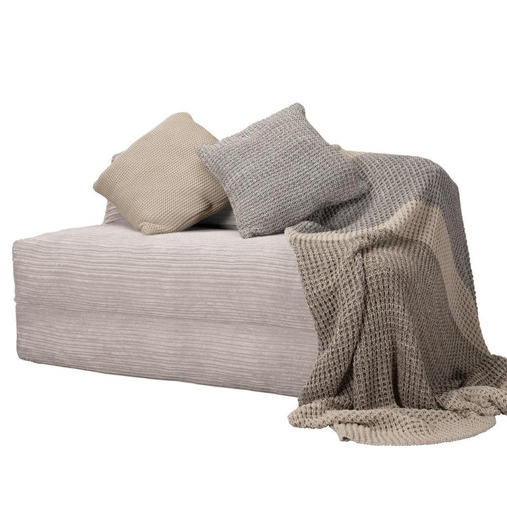 Lounge Pug, Avery, Poltrona Futon, Doppio, Velluto a Coste Avorio