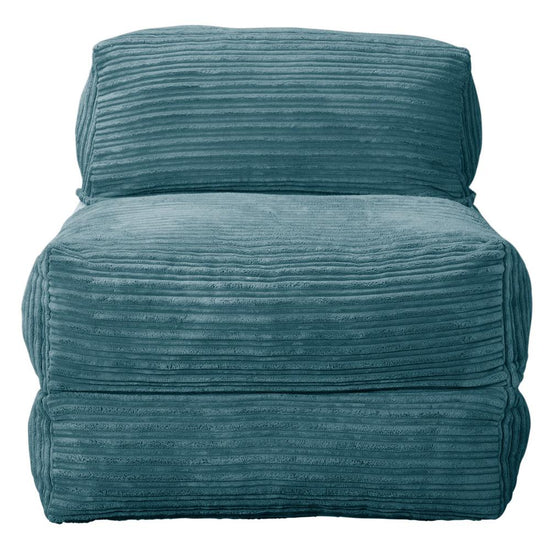 Lounge Pug, Avery, Poltrona Futon, Singolo, Velluto a Coste Egeo Blu
