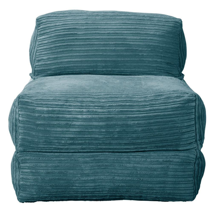 Lounge Pug, Avery, Poltrona Futon, Singolo, Velluto a Coste Egeo Blu