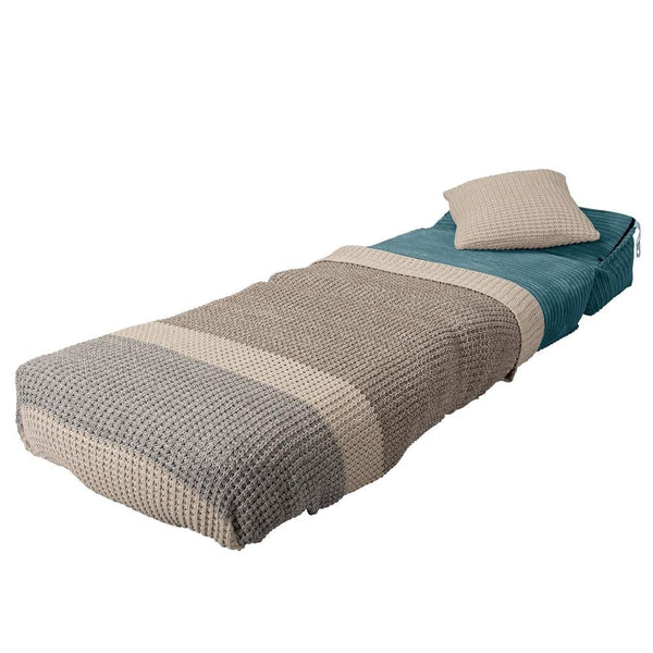 Avery Poltrona Futon Singolo - Velluto a Coste Egeo Blu Fabric Close-up Image