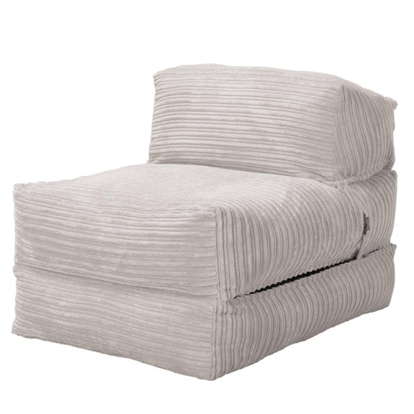 Lounge Pug, Avery, Poltrona Futon, Singolo, Velluto a Coste Avorio