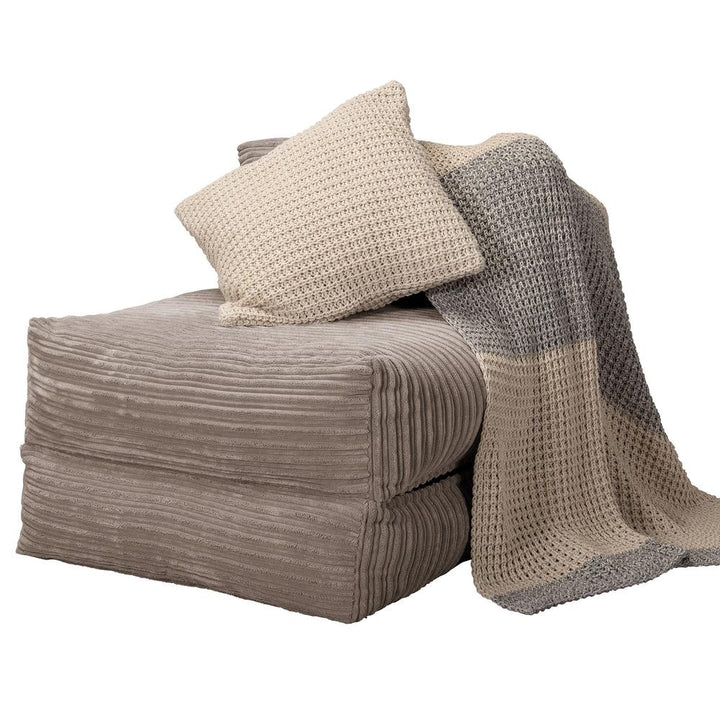 Lounge Pug, Avery, Poltrona Futon, Singolo, Velluto a Coste Visone