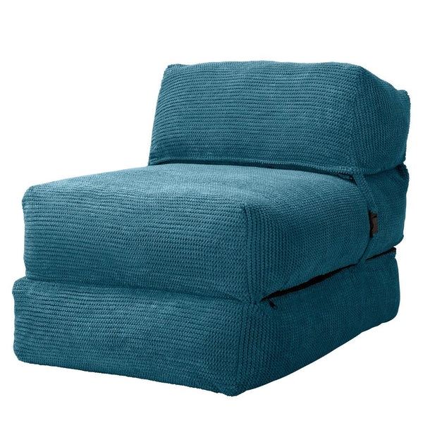 Lounge Pug, Avery, Poltrona Futon, Singolo, Pompon Egeo Blu