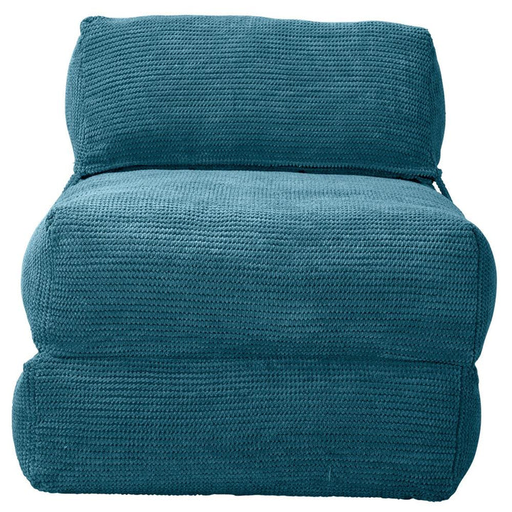 Lounge Pug, Avery, Poltrona Futon, Singolo, Pompon Egeo Blu