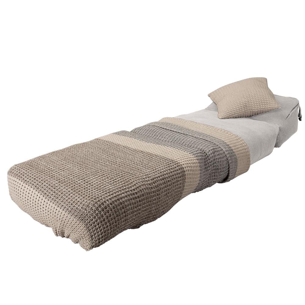 Lounge Pug, Avery, Poltrona Futon, Singolo, Pompon Panna