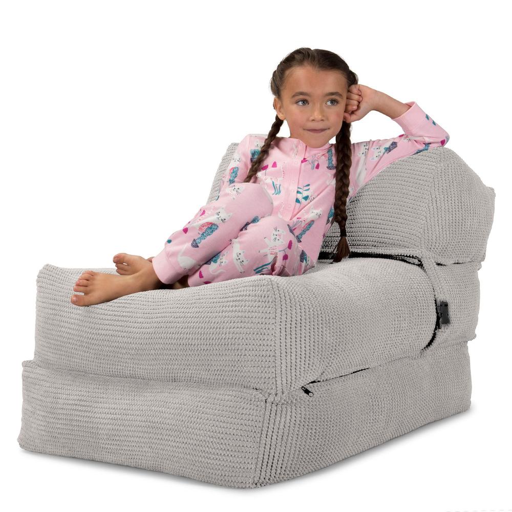 Lounge Pug, Avery, Poltrona Futon, Singolo, Pompon Panna