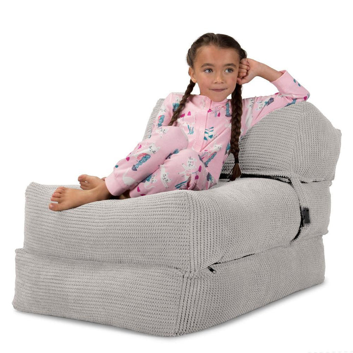 Lounge Pug, Avery, Poltrona Futon, Singolo, Pompon Panna