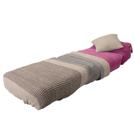 Lounge Pug, Avery, Poltrona Futon, Singolo, Pompon Rosa