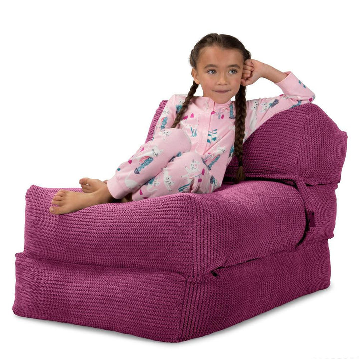 Lounge Pug, Avery, Poltrona Futon, Singolo, Pompon Rosa