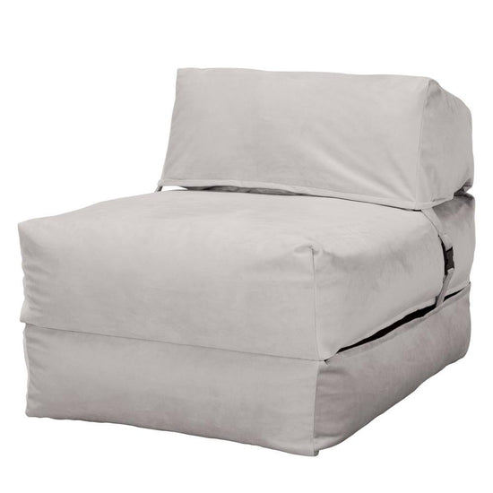 Lounge Pug, Avery, Poltrona Futon, Singolo, Velluto Argento